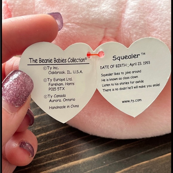 Ty "Squealer" the pig-1 of Original 9 Beanies of 1993-Retired 1998 - Picture 8 of 10